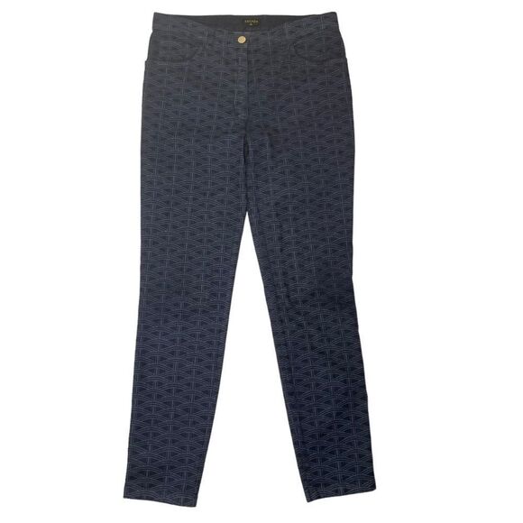 Escada Women's Straight Leg Printed Pants Dark Wash Denim Jeans Size 40 / 10 - Picture 3 of 7